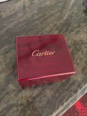 Cartier Burgundy Red Jewelry Presentation Box with Gold Logo